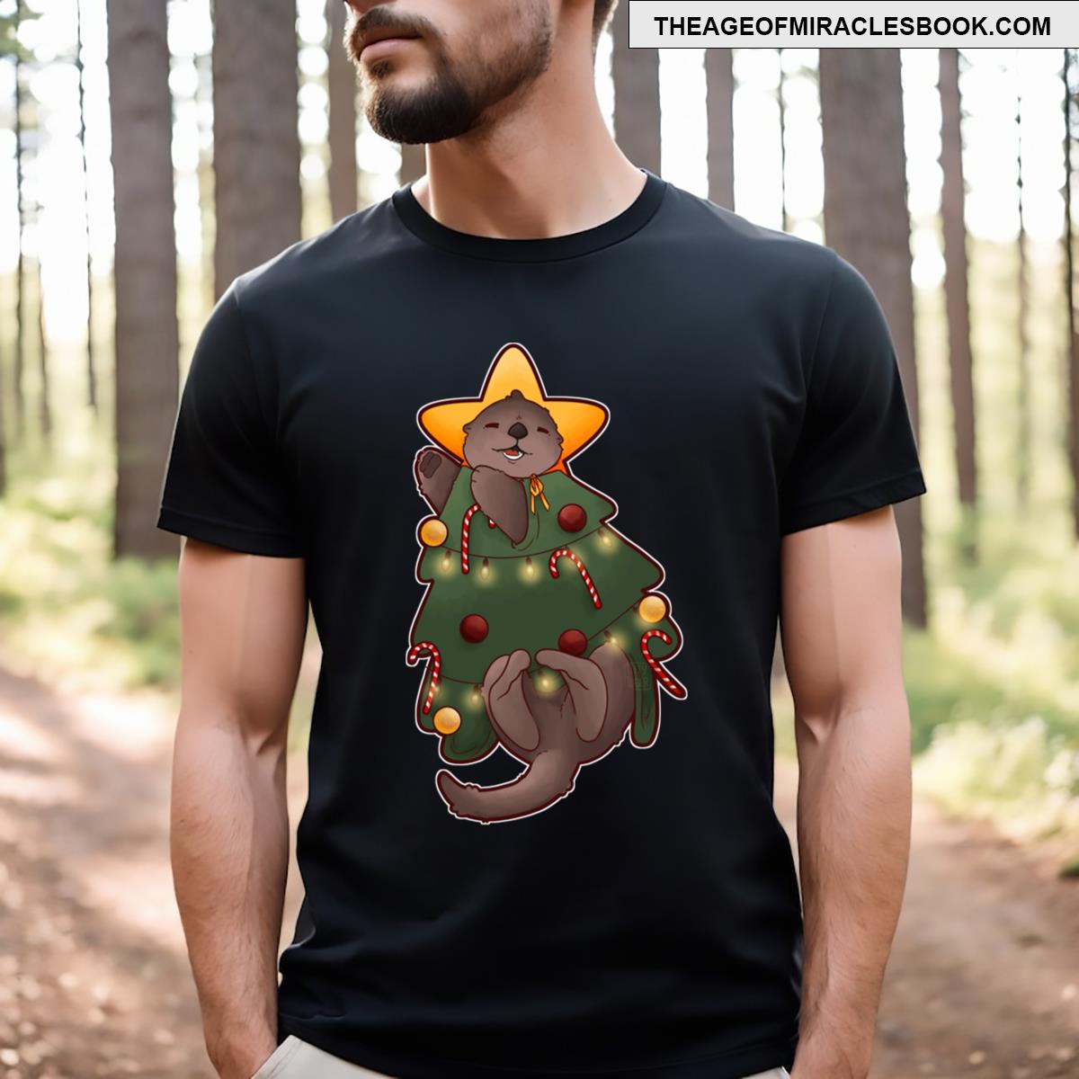 X Mas Tree Otter T-shirt