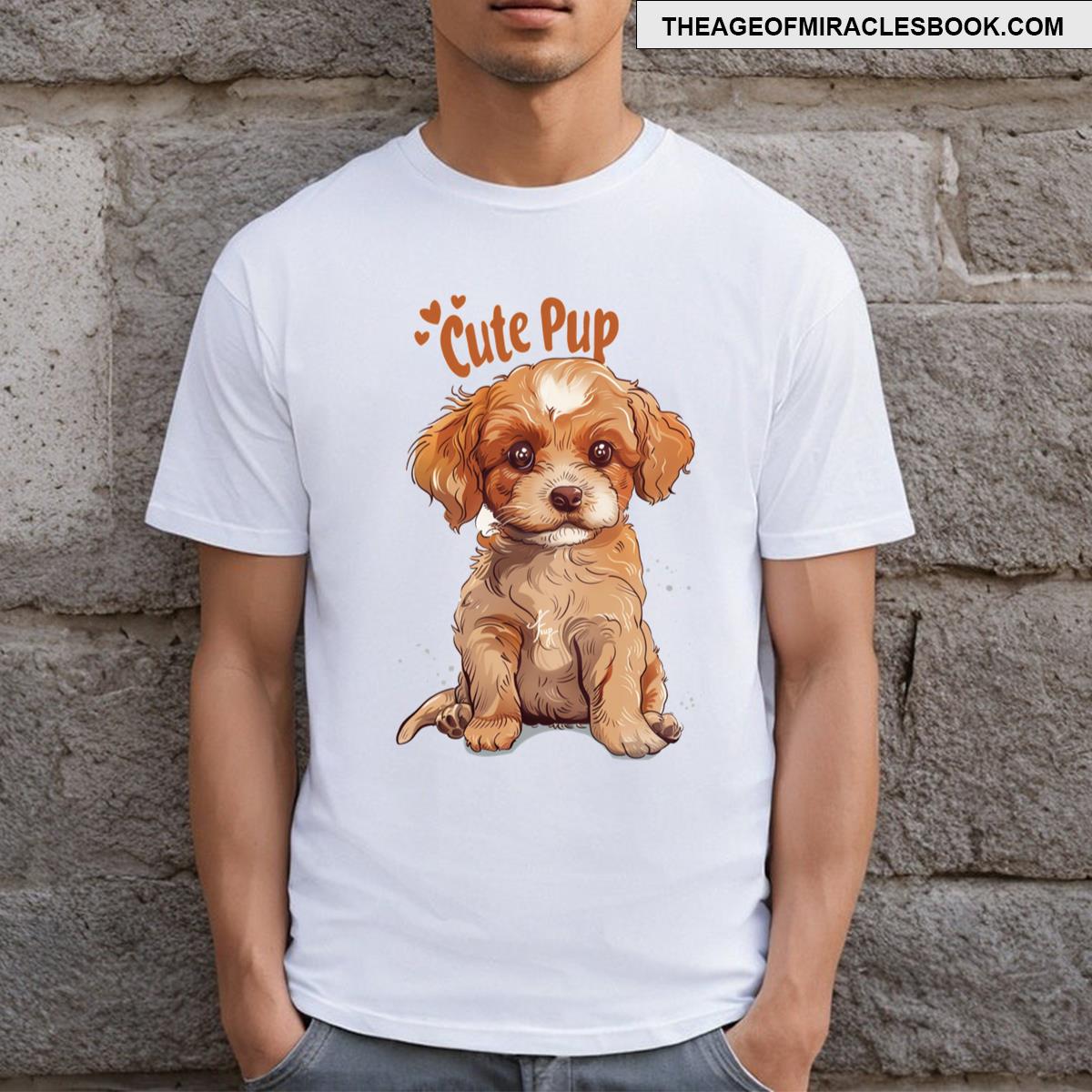 Adorable Canvas Style Puppy T-shirt
