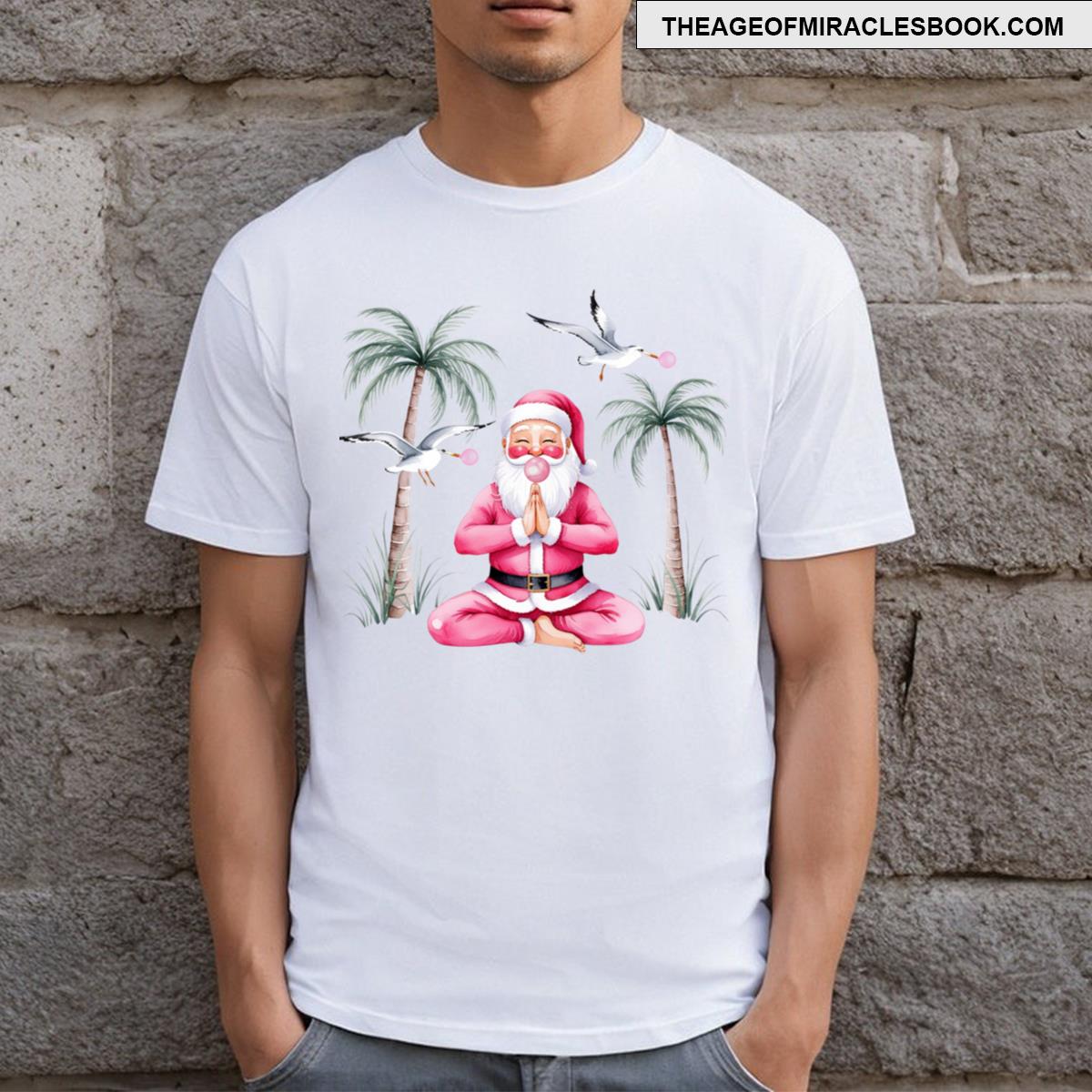 Cool Santa Blowing Bubble Gum T-shirt