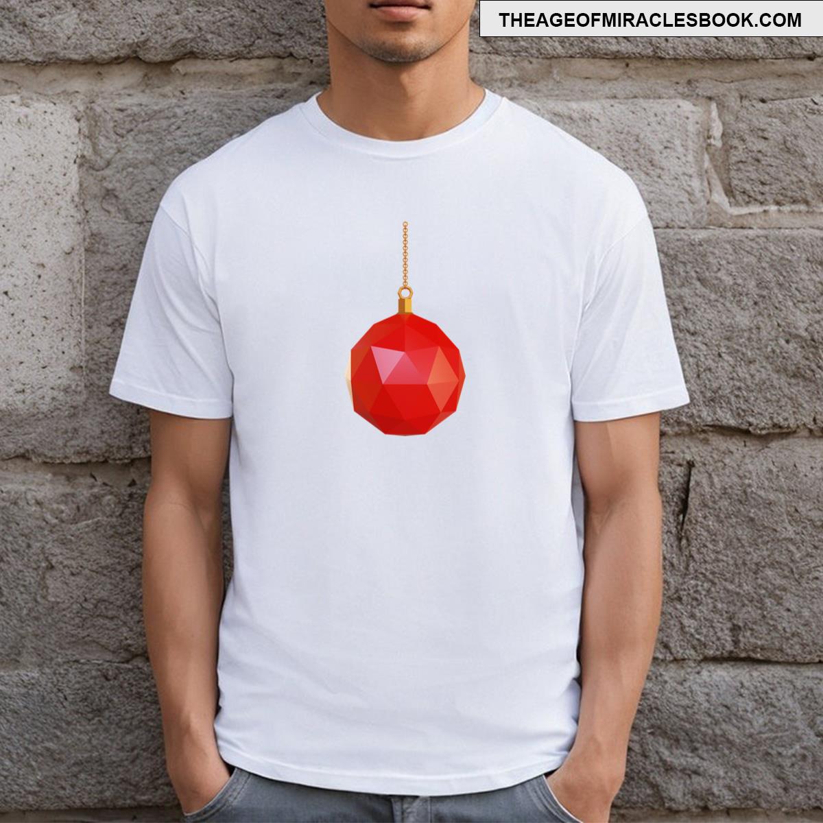 Red Abstract Geometric Christmas Ball T-shirt