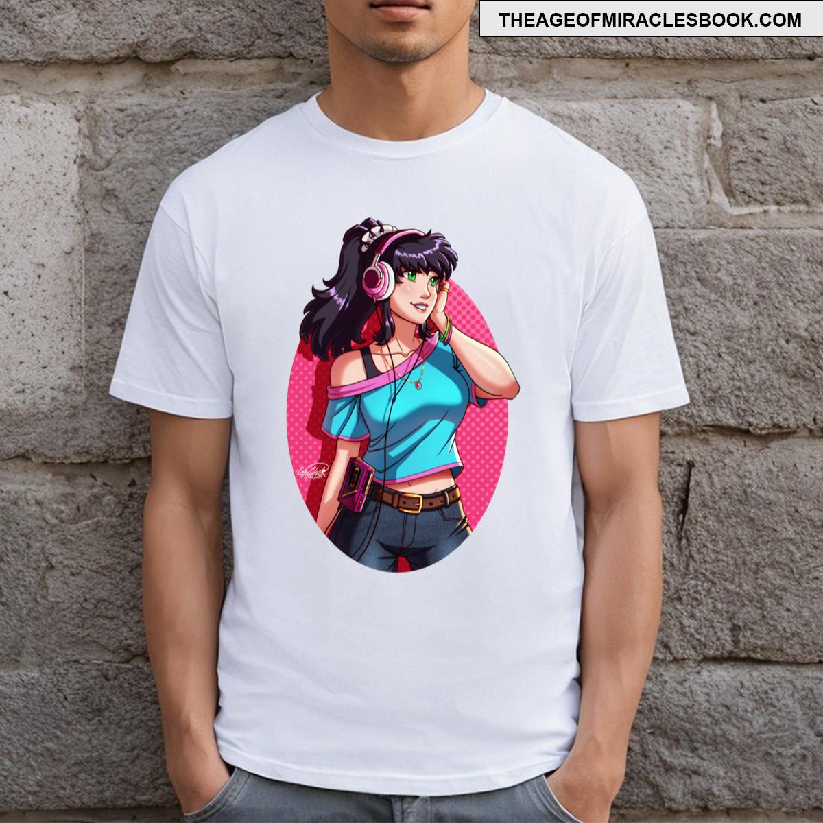 80s Girl Sticker T-shirt