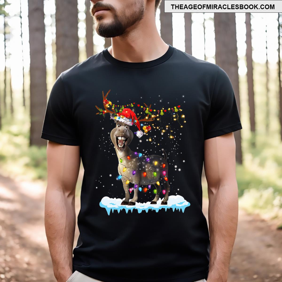 Donkey Christmas Tree Lights Strings T-shirt