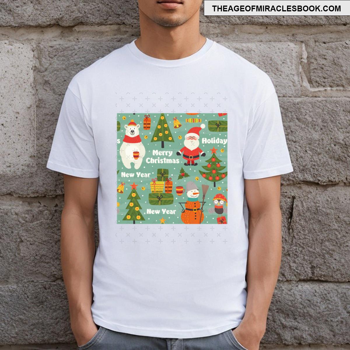 Merry Chirstmas Kids Pattern T-shirt