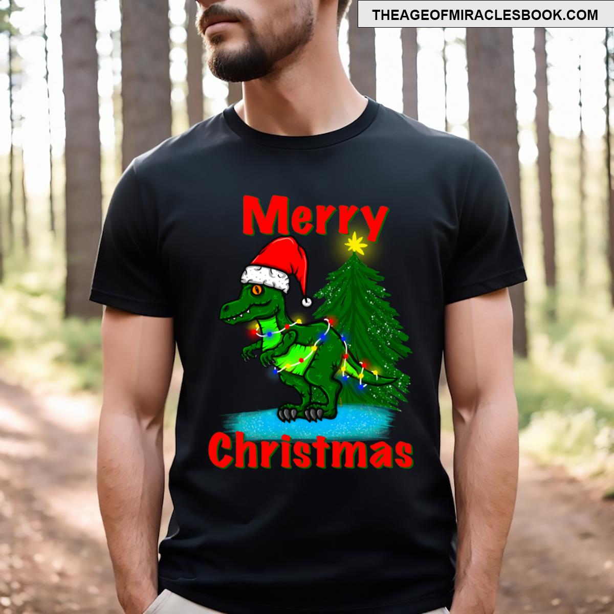 T Rex Christmas T-shirt
