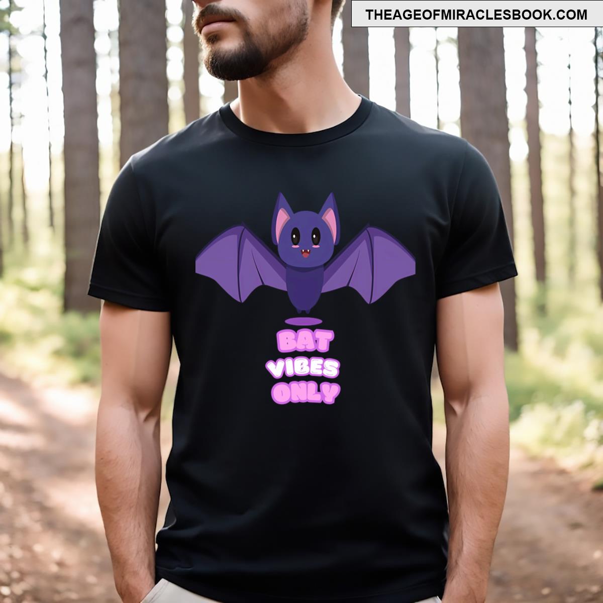 Bat Vibes Only Quirky Gothic Design T-shirt
