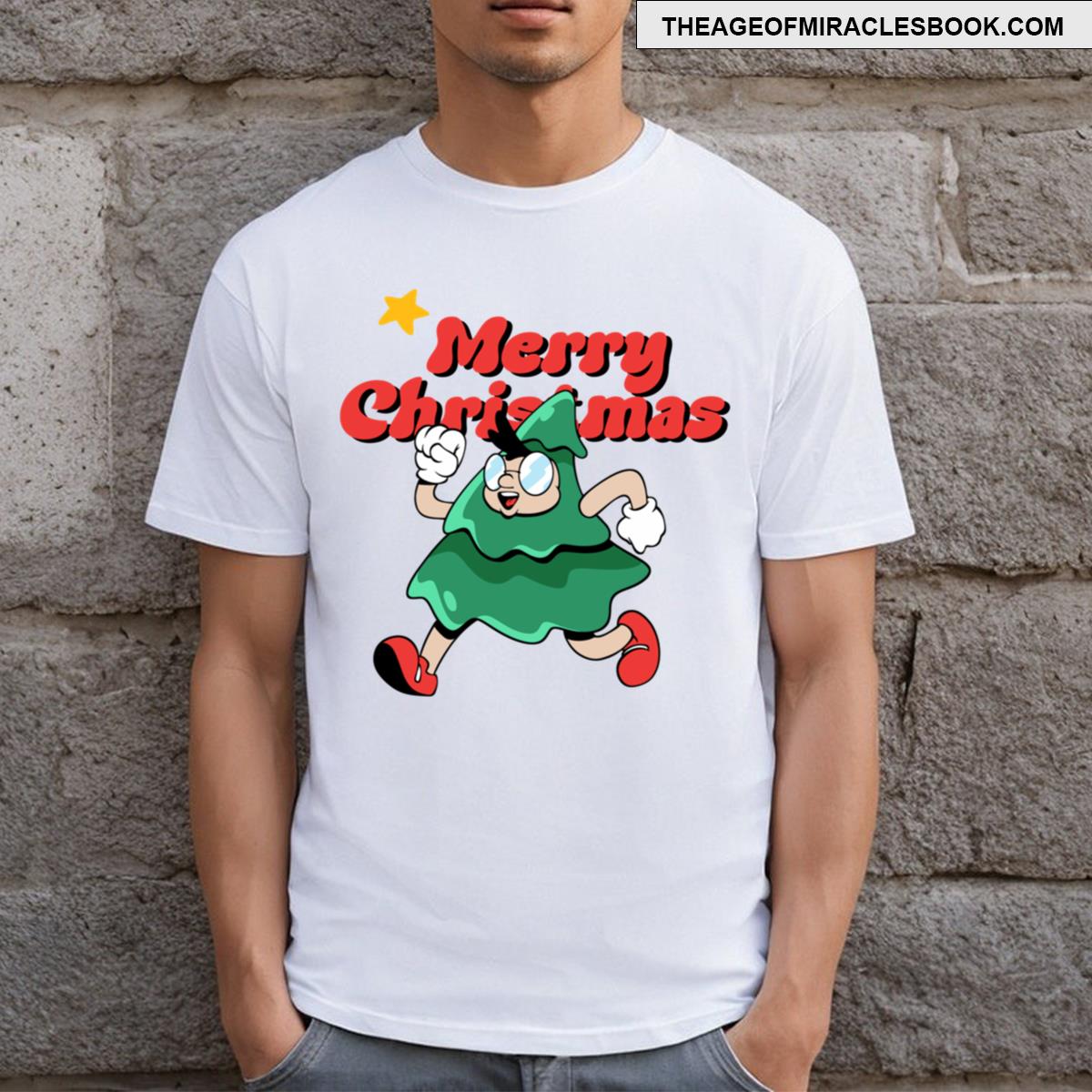 Man In A Xmas Tree T-shirt
