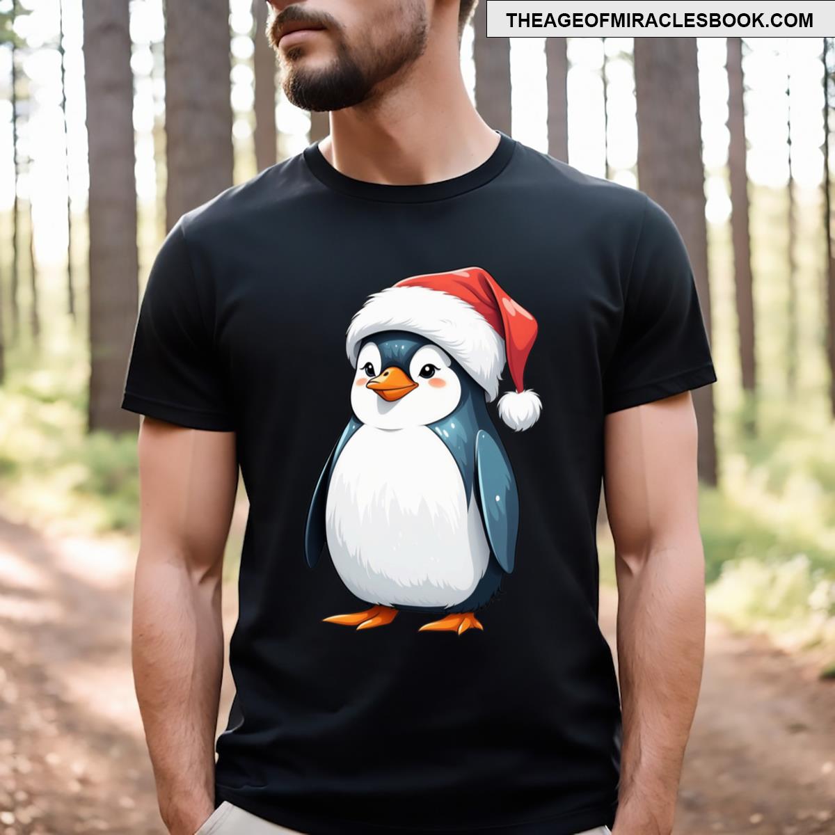 Penguin Wearing A Santa Hat T-shirt