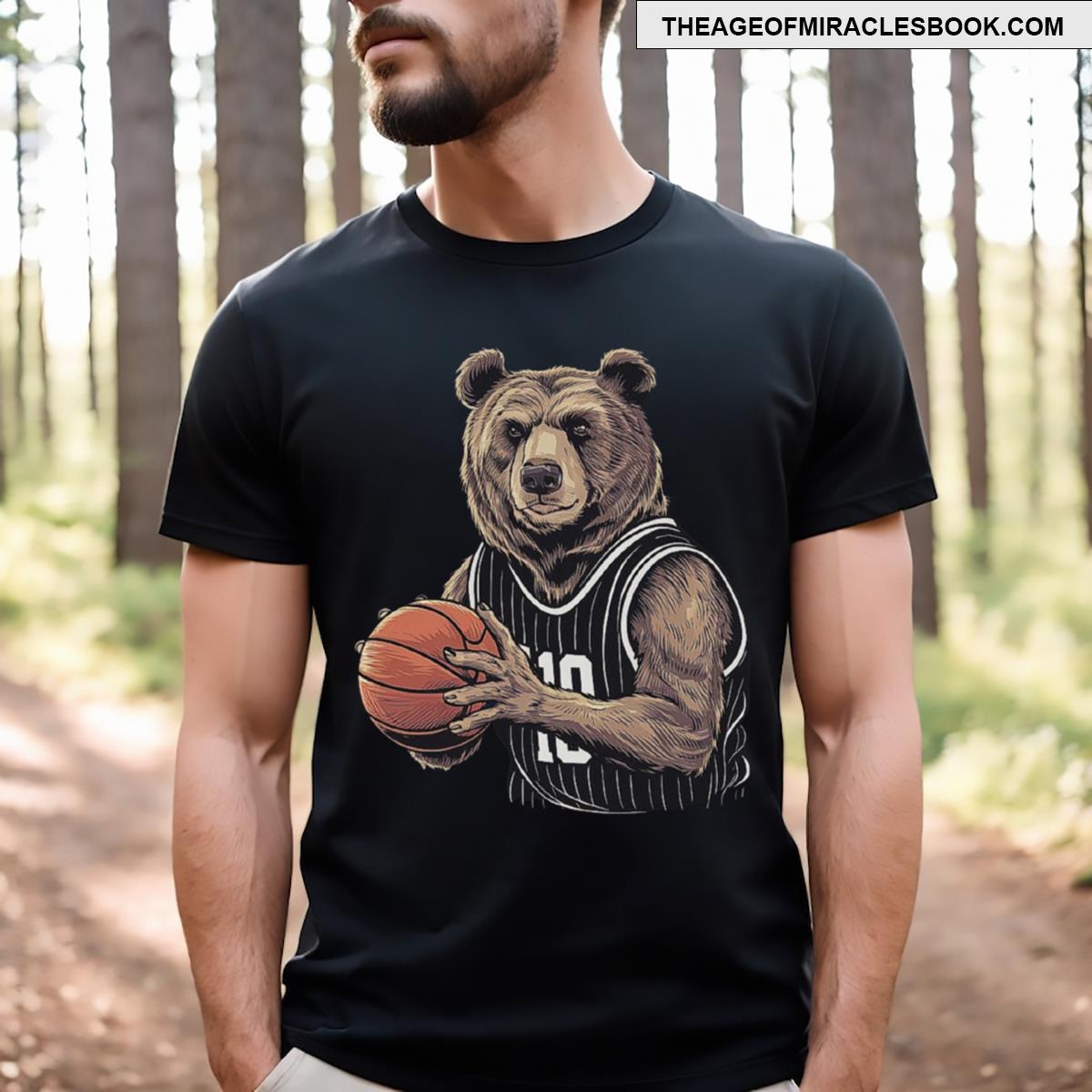 Bear Basketball Player Illustration Design T-shirt