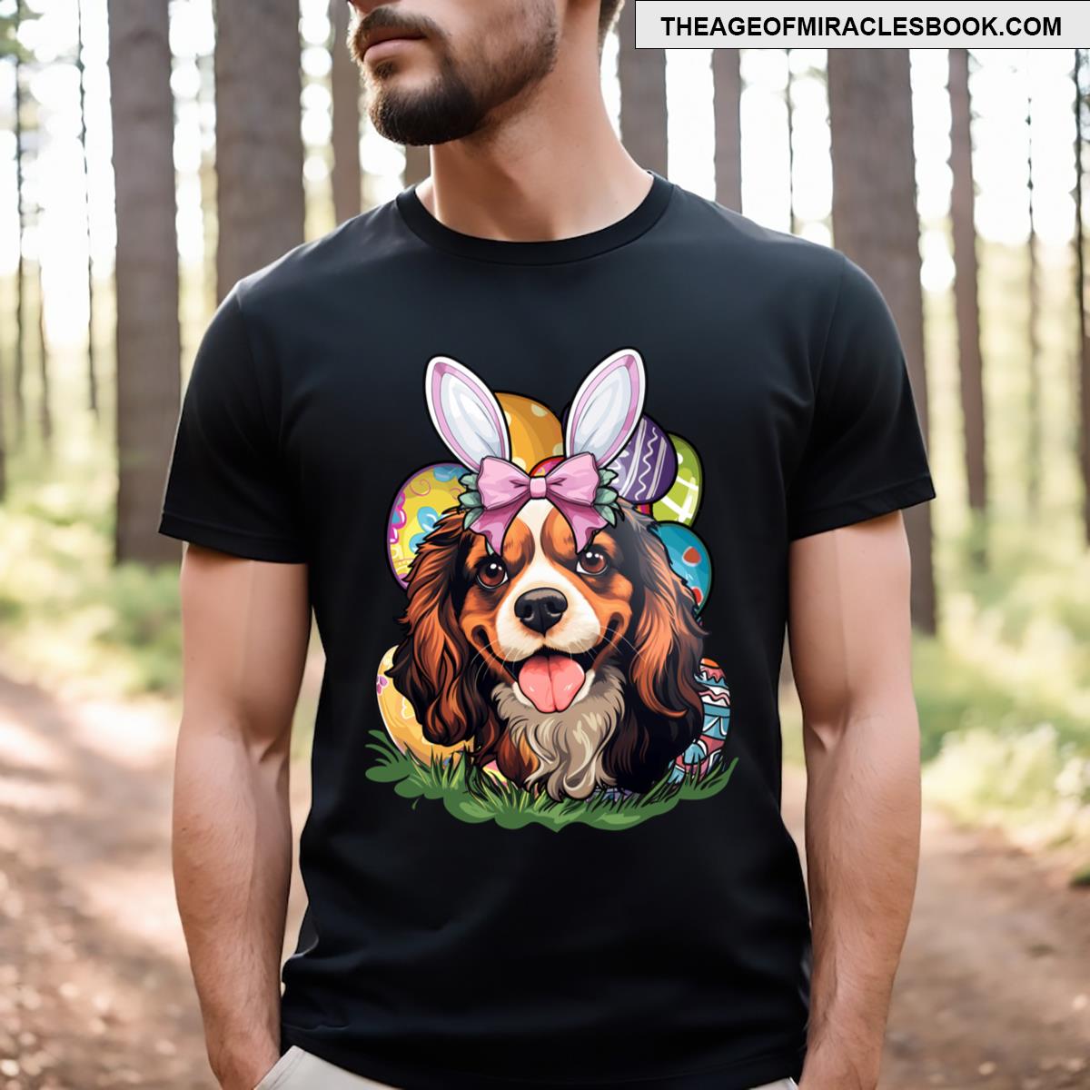 Funny Easter Bunny Cavalier King Charles Spaniel T-shirt