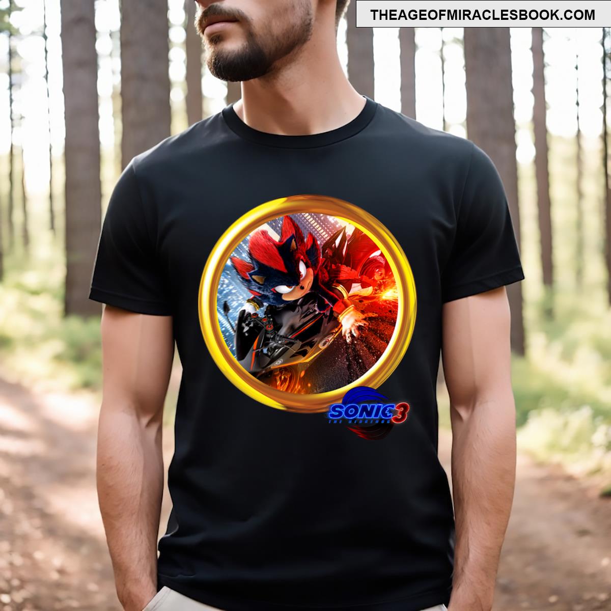 Sonic The Hedgehog 3 Shadow Motorcycle T-shirt