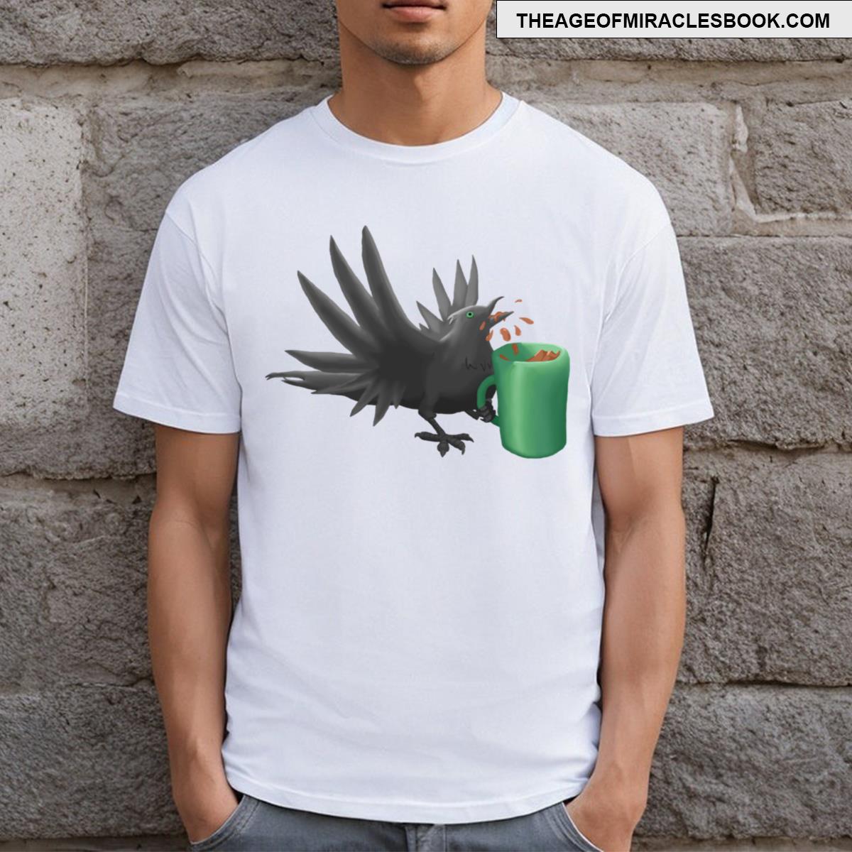Caffeinated Corvid No Caww! T-shirt