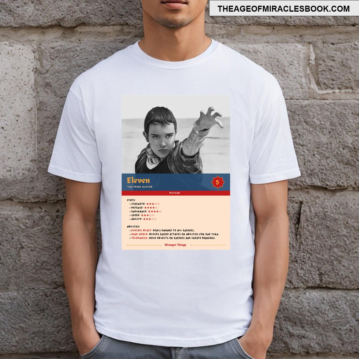 Eleven Stranger Things 4 Character Card T-shirt