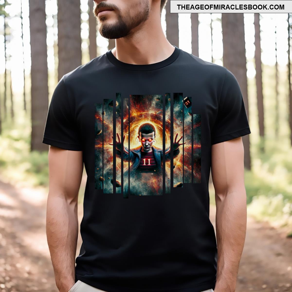 Eleven Stranger Things Artwork – Retro Sci Fi Silhouette T-shirt