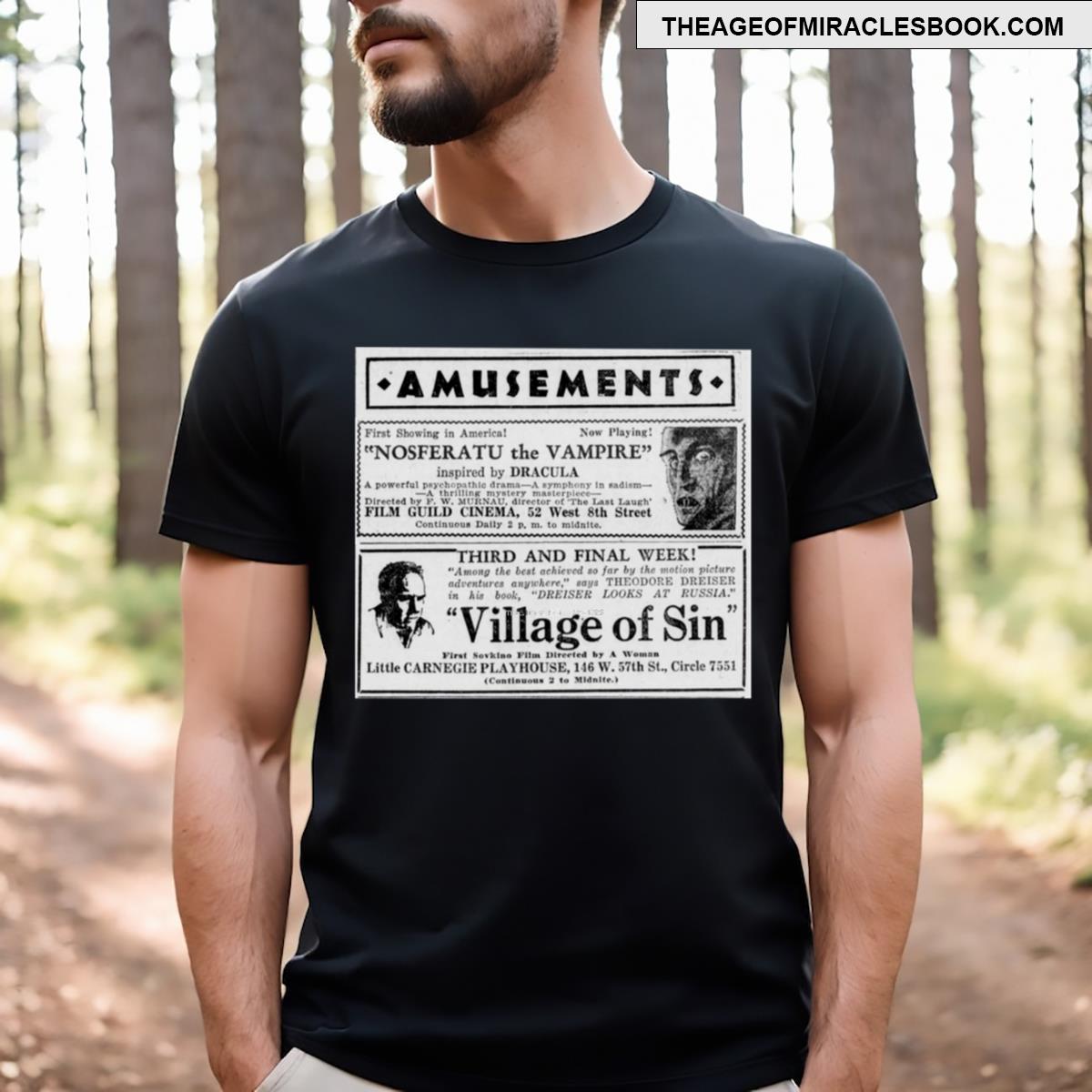 Nosferatu Newspaper Clipping First Screening T-shirt