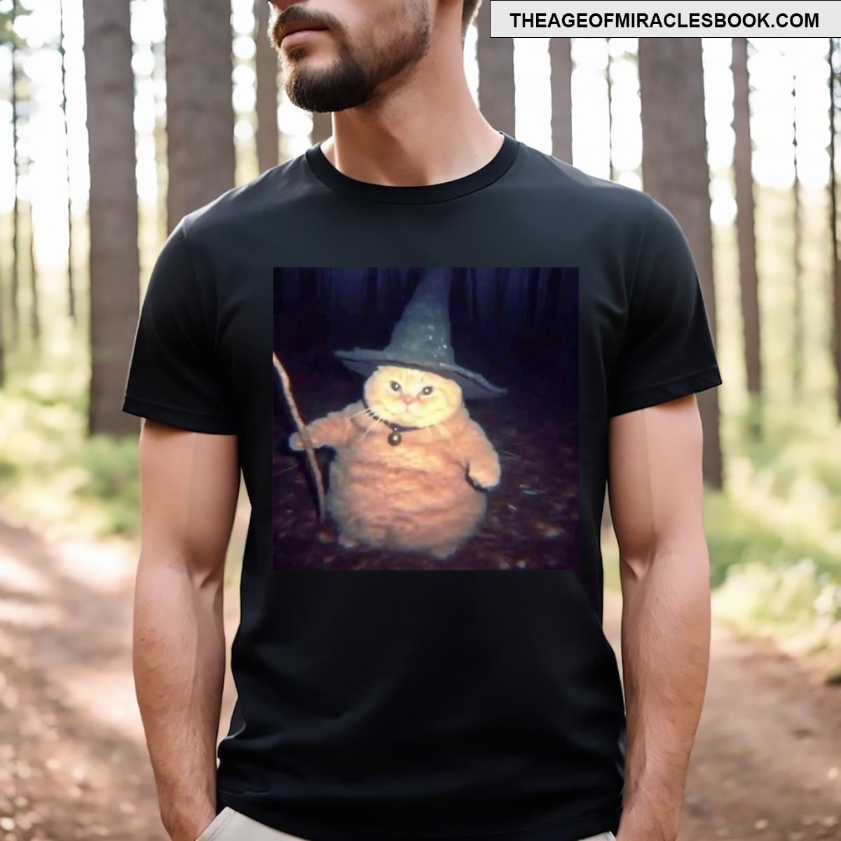 Wizard Cat Weird Funny Halloween Cat Meme T-shirt