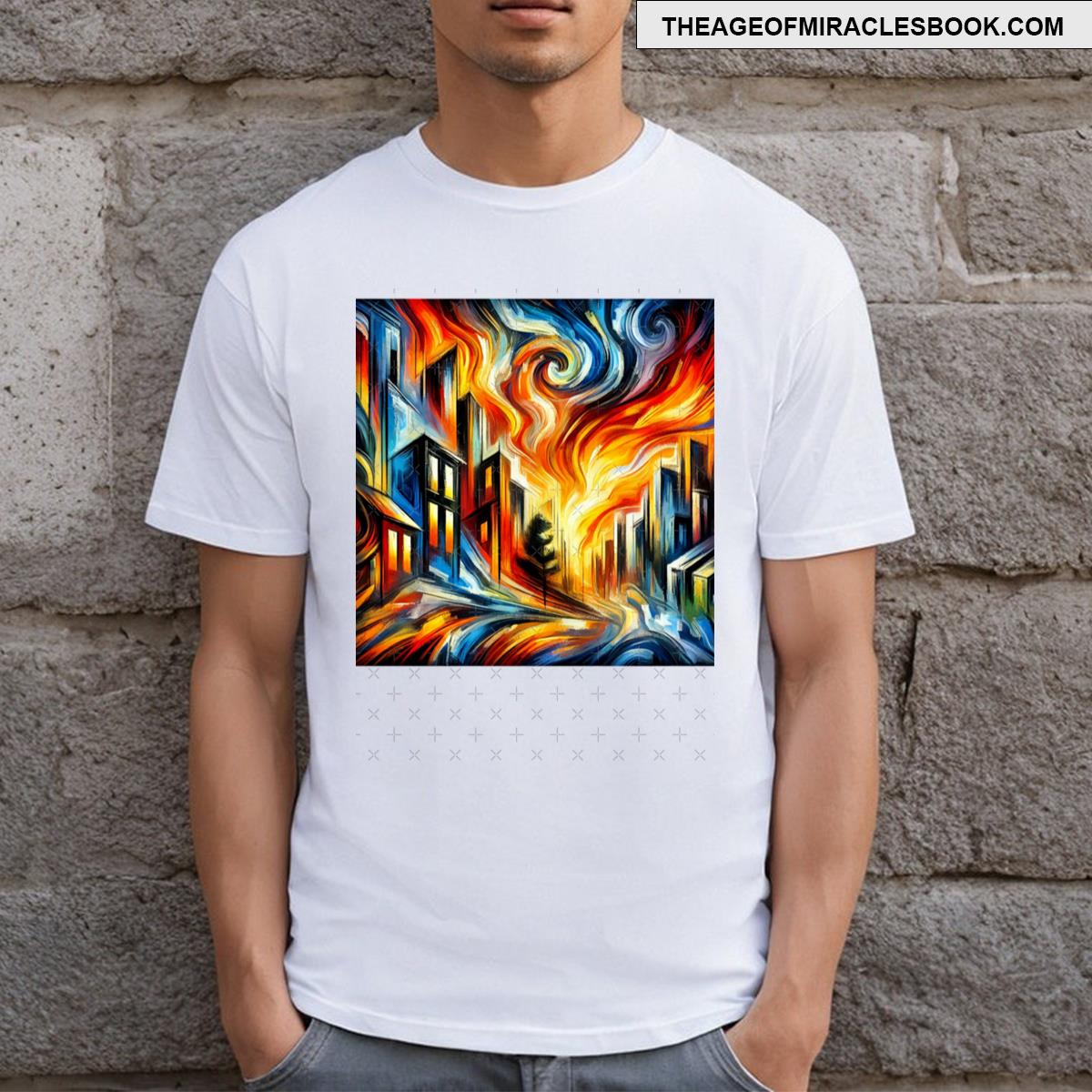Expressive Cityscape At Sunset Inspired By Expressionist Art T-shirt