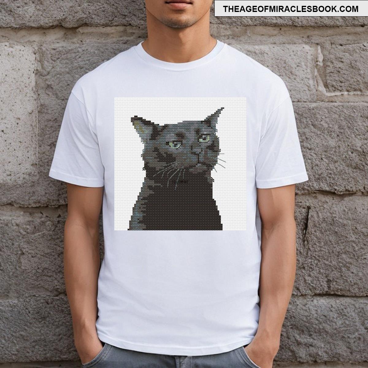 Serious Cat Digital Art T-shirt
