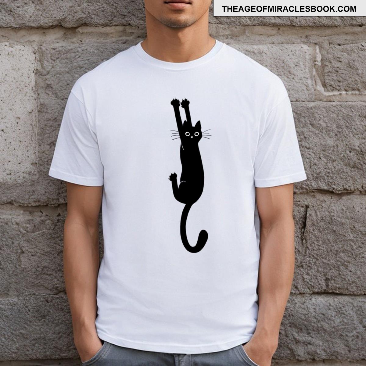 Black Cat Holding On Essential T-shirt