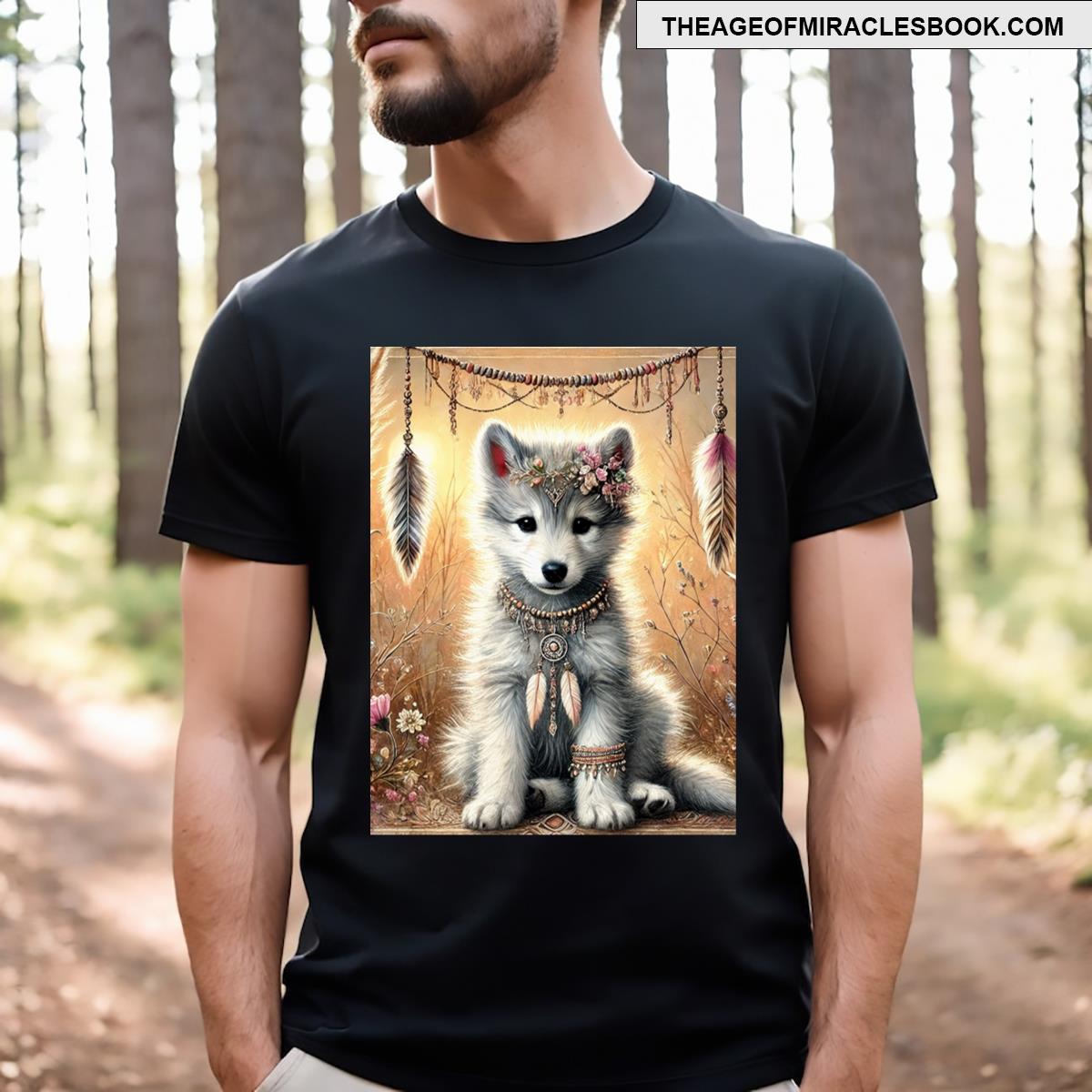 Cute Boho Wolf Pup T-shirt