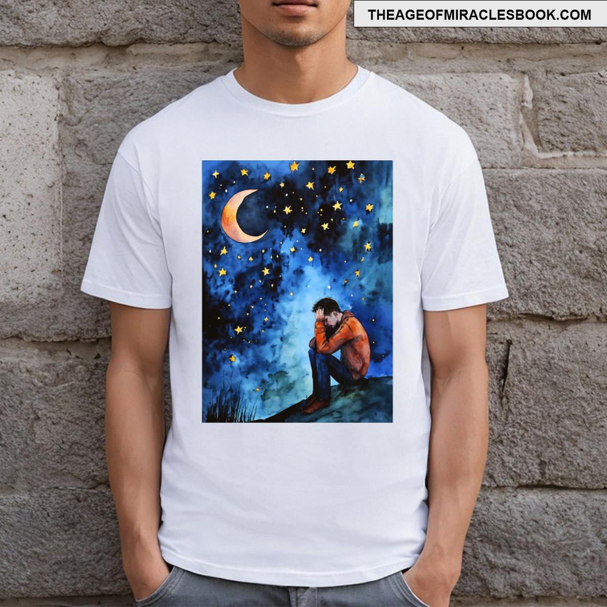 Heartbroken Man Under A Starry Night T-shirt
