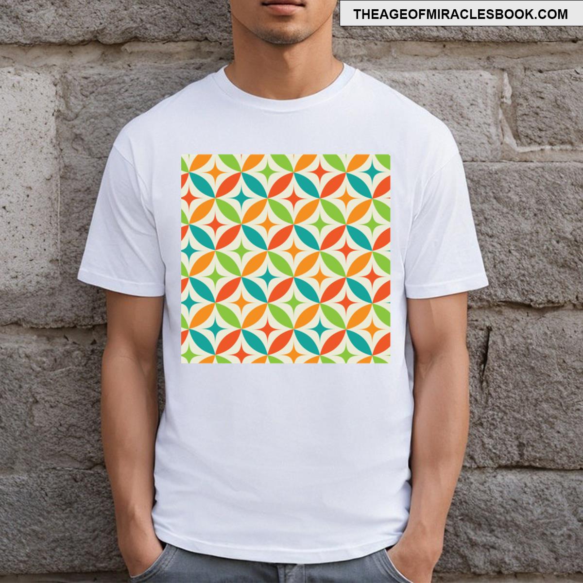 Mid Century Modern Atomic Starburst Pattern T-shirt