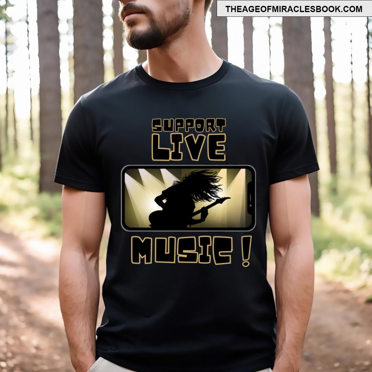 Support Live Music Rocker Design T-shirt