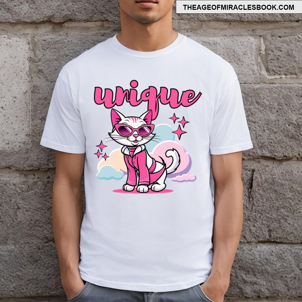 Unique Pink Cat T-shirt