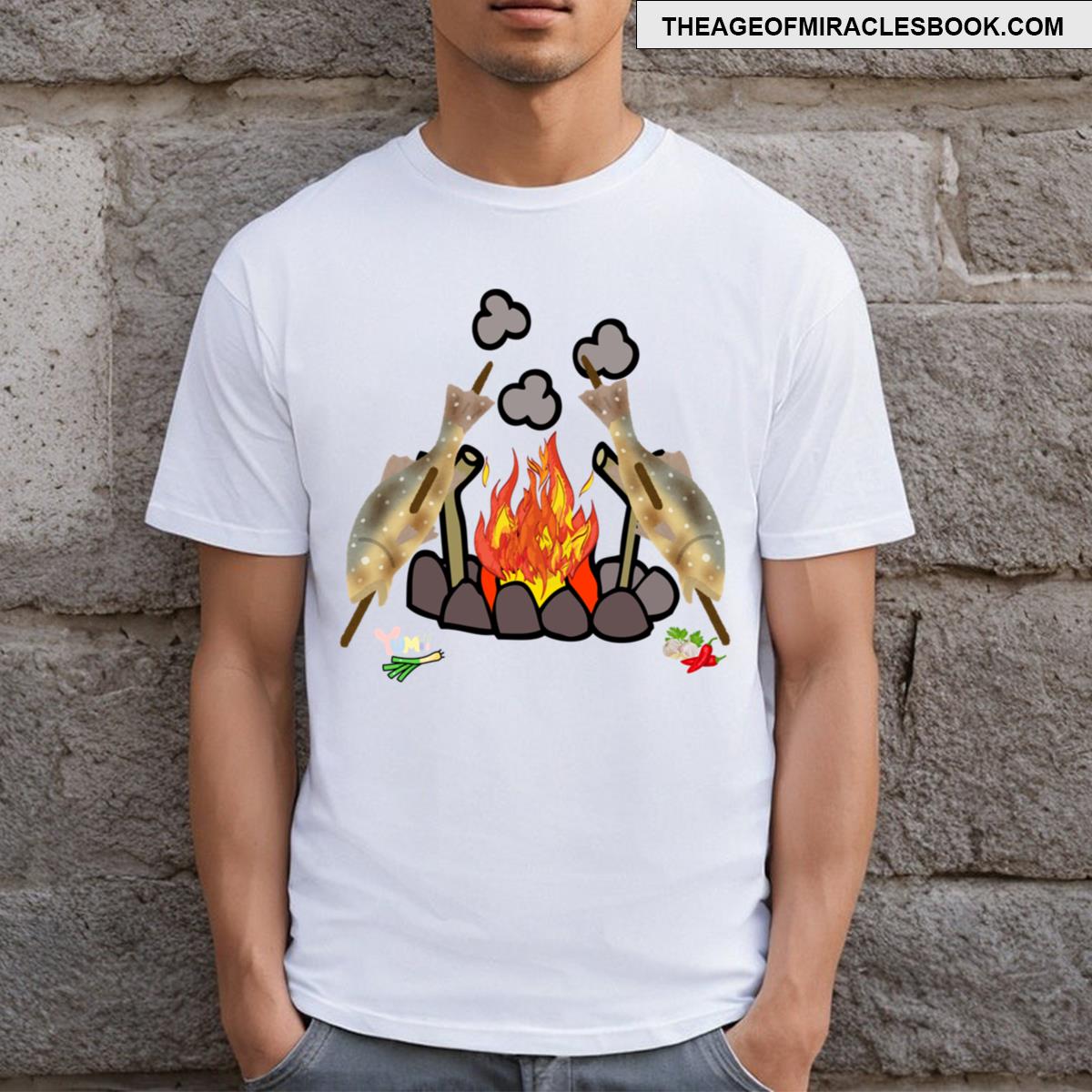 Fish Cooked Over Open Fire T-shirt