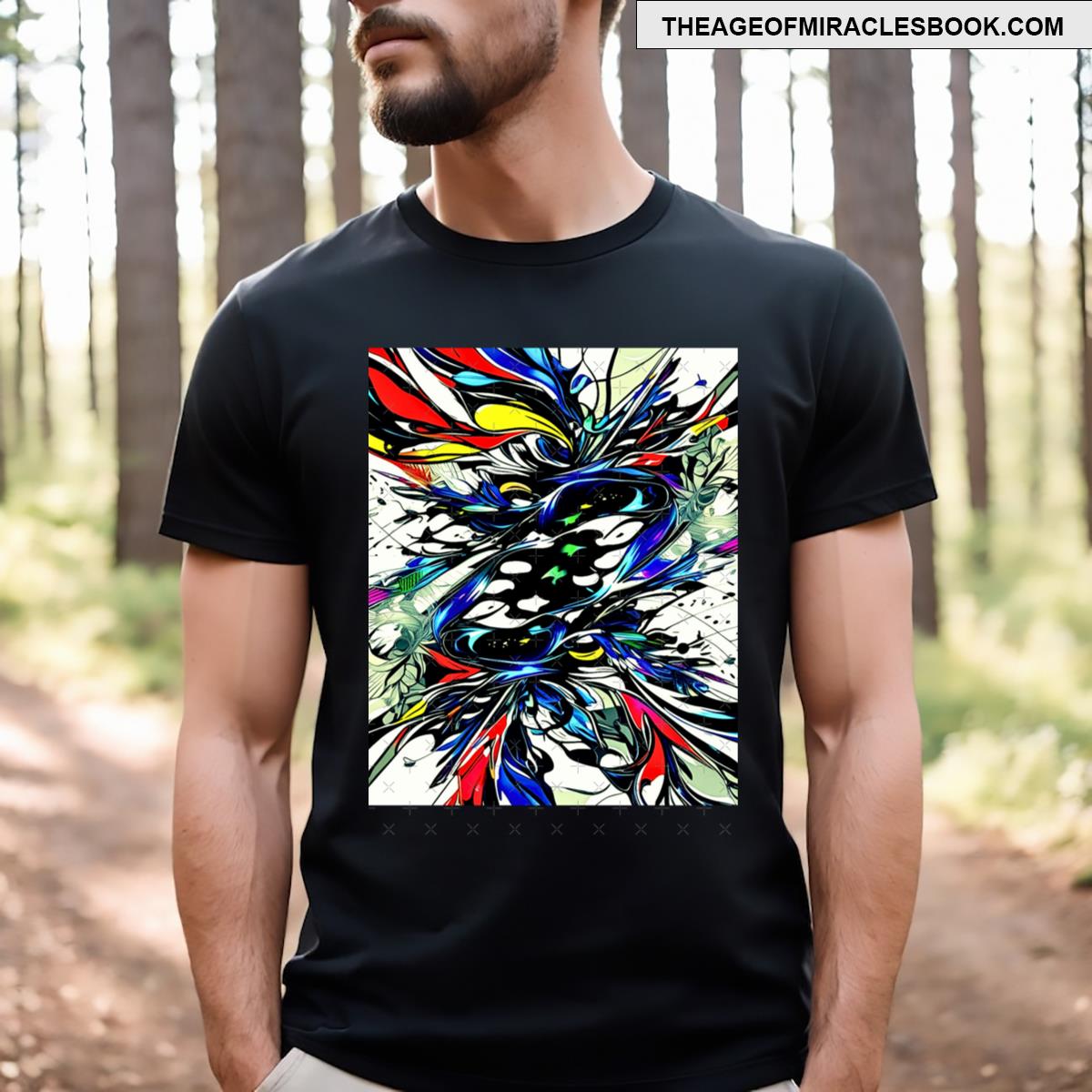 Nebula Fusion Camo Vibrant Rainbow Dynamic Abstract Pattern T-shirt