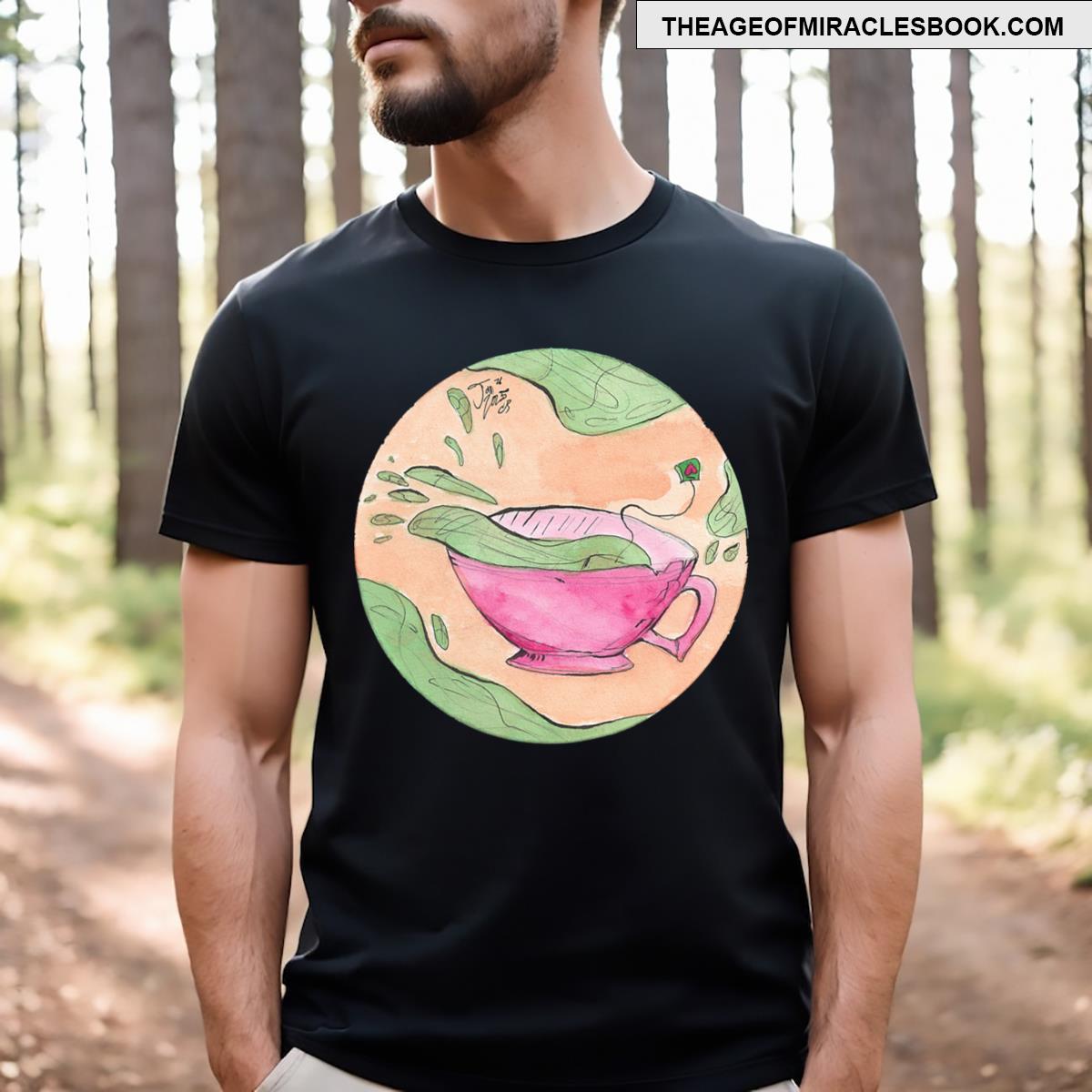 Matcha Whimsical Tea Design T-shirt