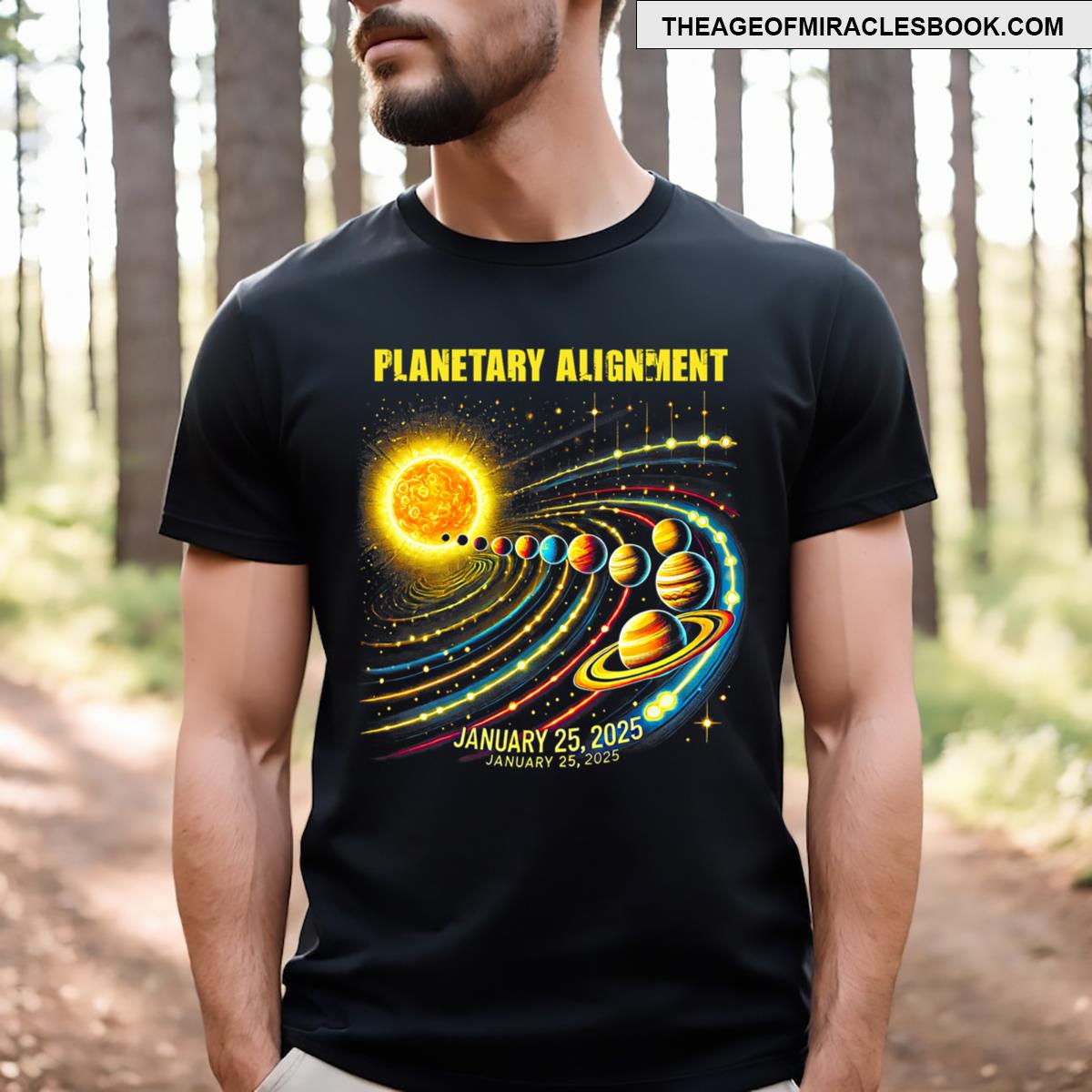 7 Aligned Planets System Solar Planetary Alignment 2025 T-shirt