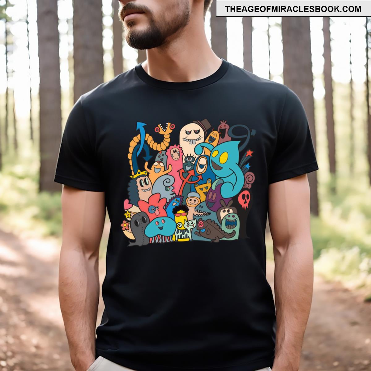 A Doodle Cute And Fun Monster With Many Colors T-shirt