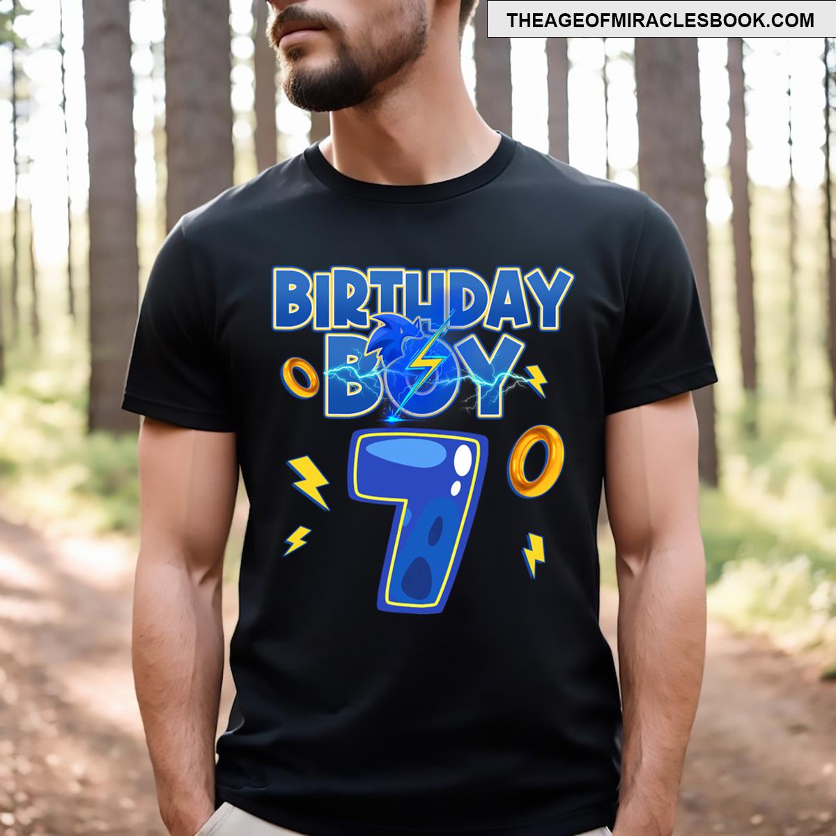 Birthday Boy 7th Matching Hedgehog Party Funny T-shirt