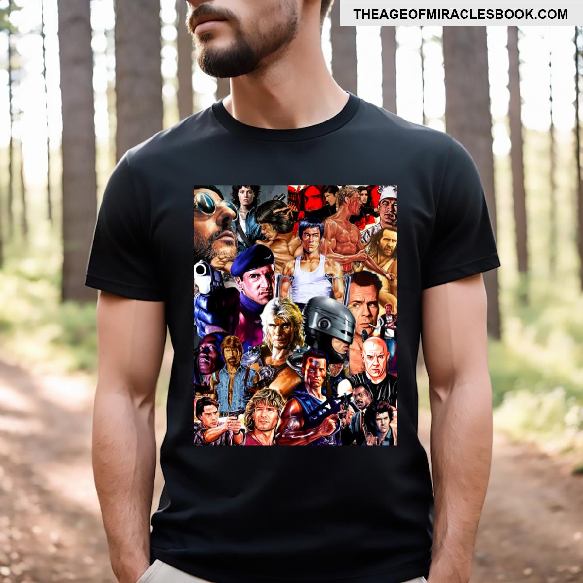 Collage Of Action Heroes 2 T-shirt