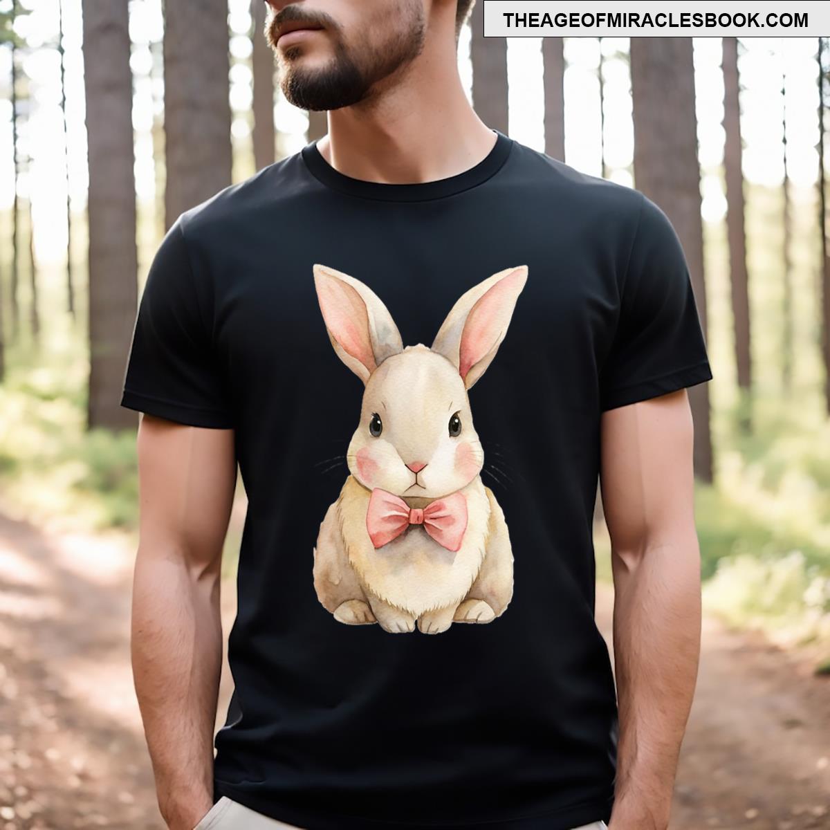 Cute Easter Bunny In Bow T-shirt