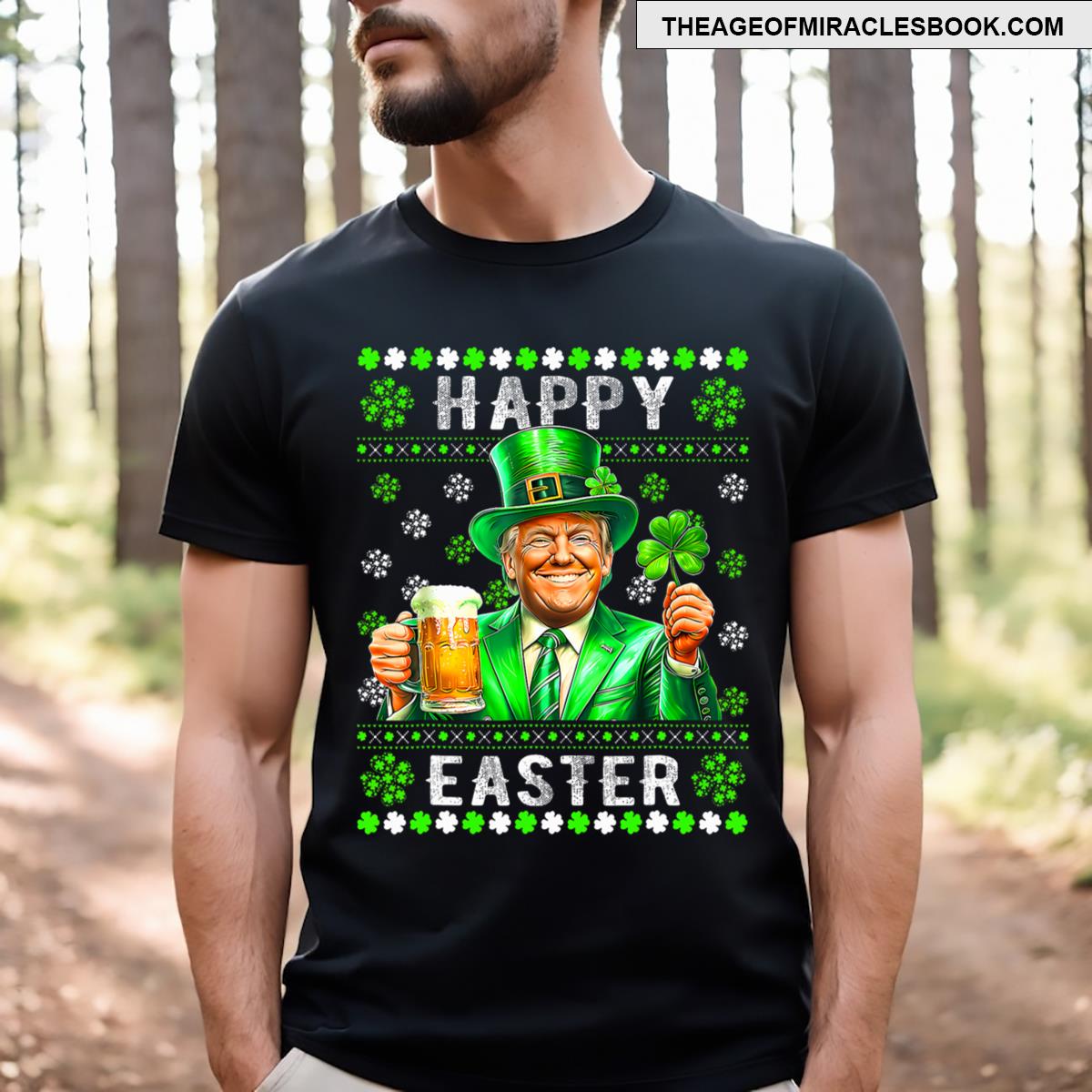 Funny Trump Easter Confused St Patricks Day Men T-shirt