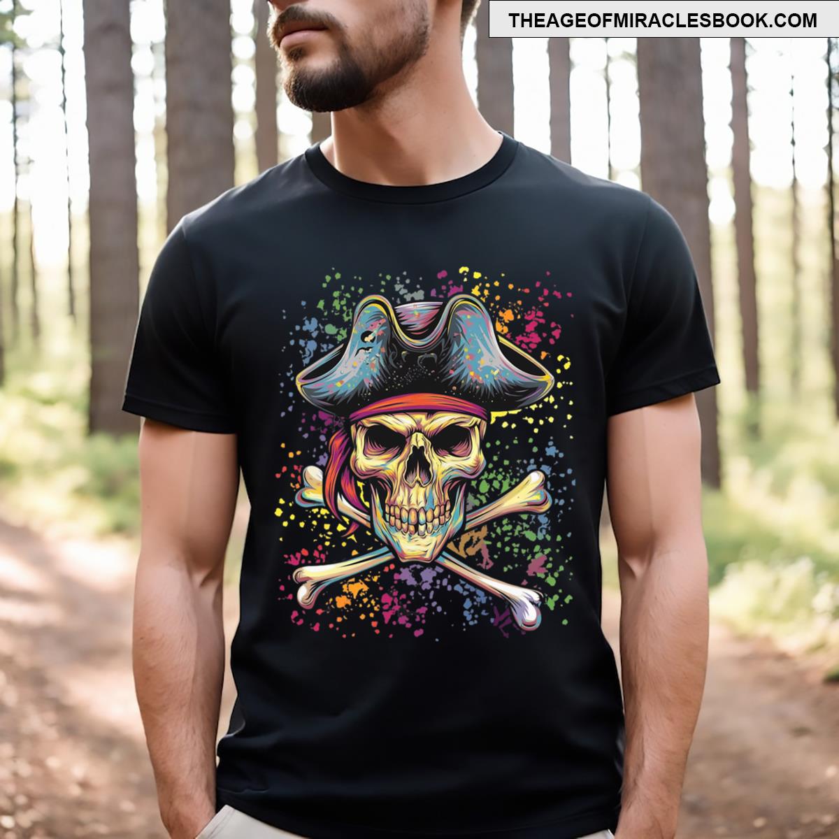 Skull & Crossbones Pirate Vintage Flag T-shirt