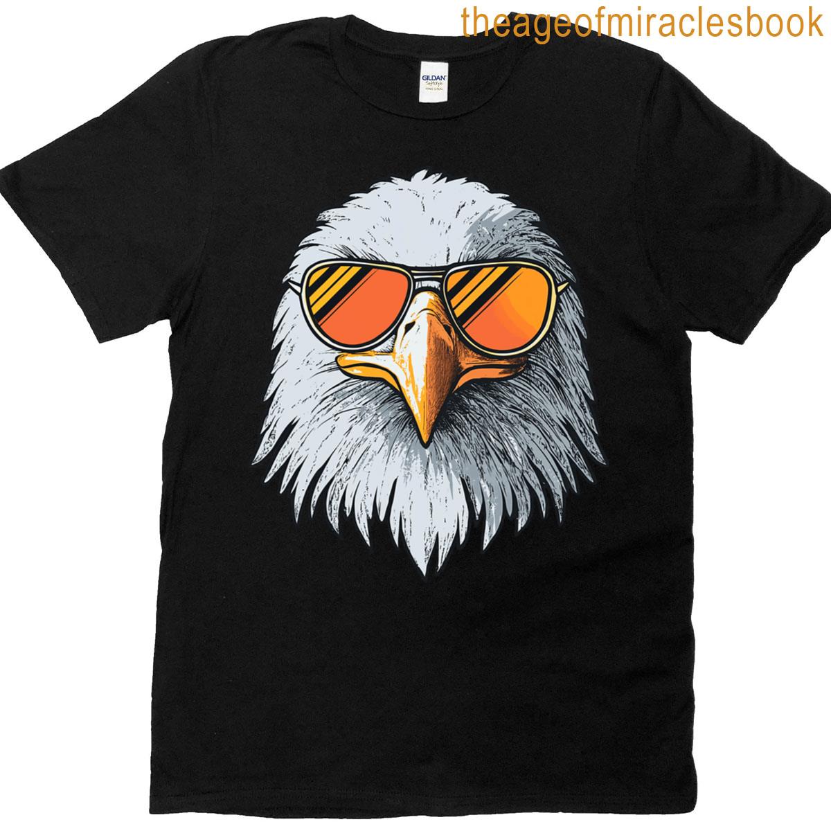 Bald Eagle In Sunglasses Men Kids Funny Eagle T-shirt