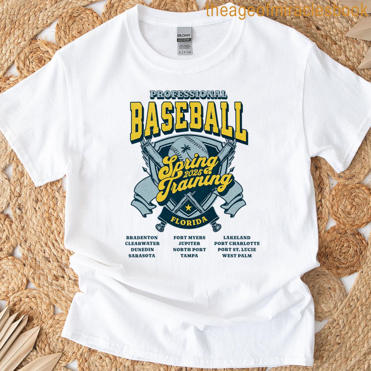 Professional Baseball Spring Training 2025 Florida Cities T-shirt