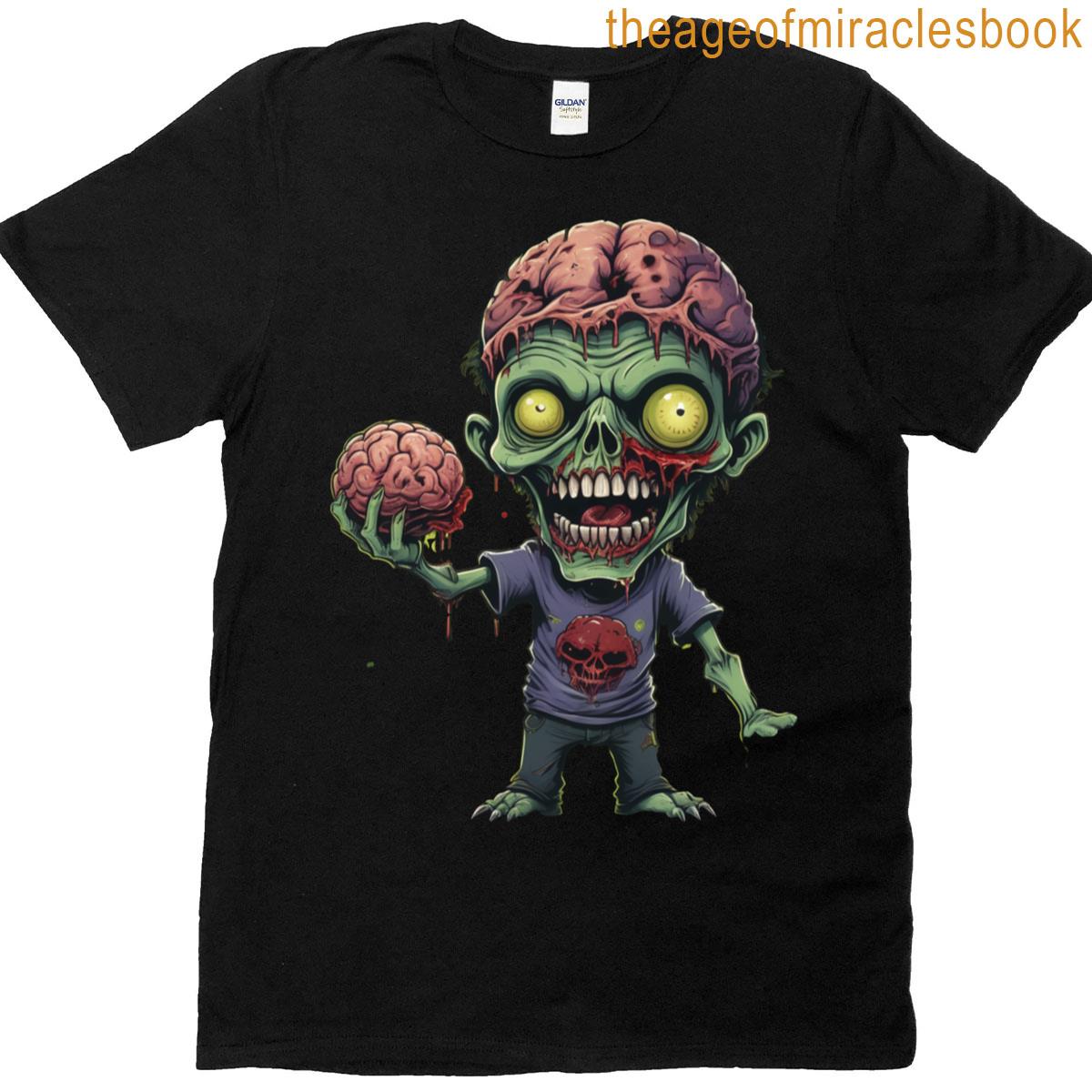 Zombie Holding A Brain T-shirt