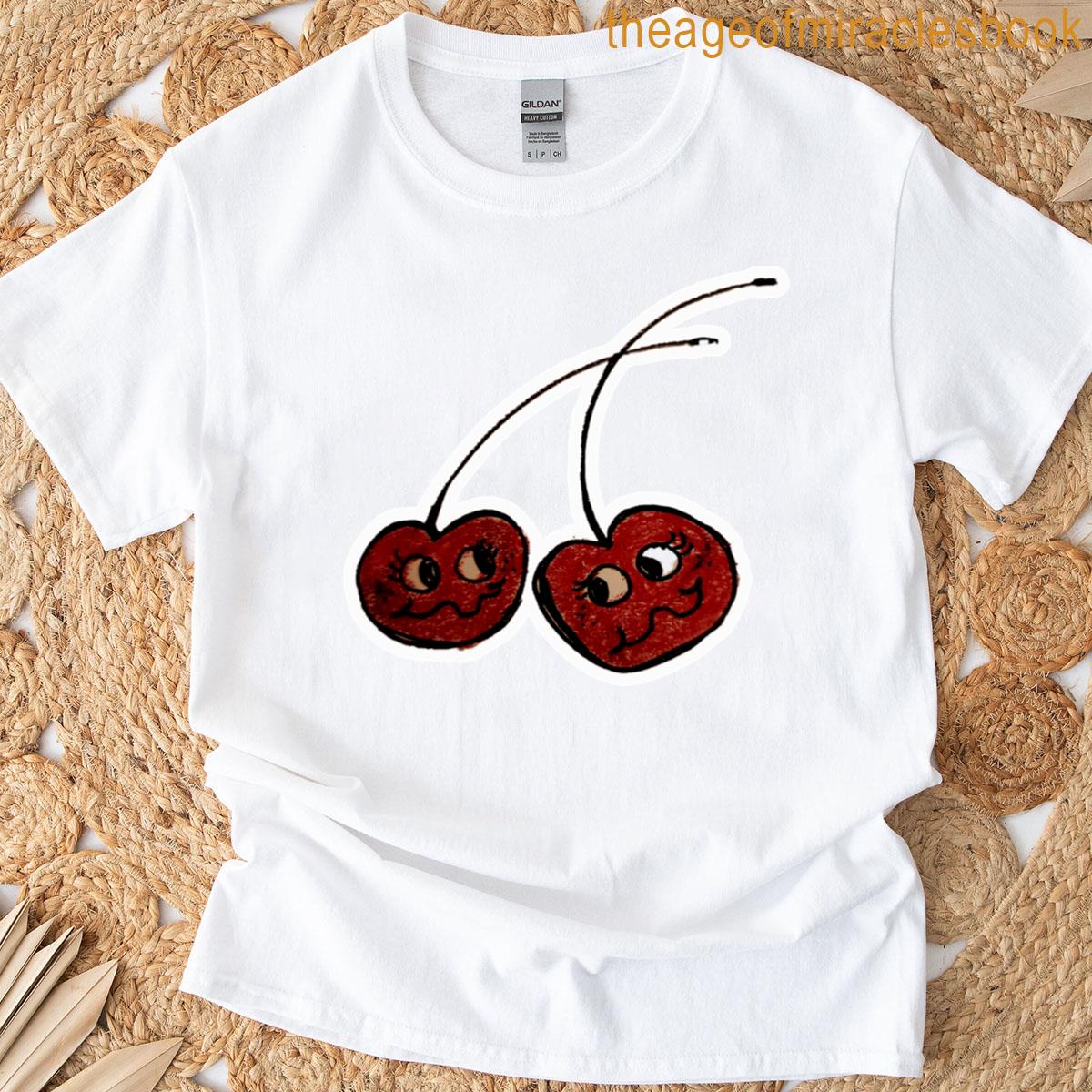Cartoon Cherry Drawing T-shirt
