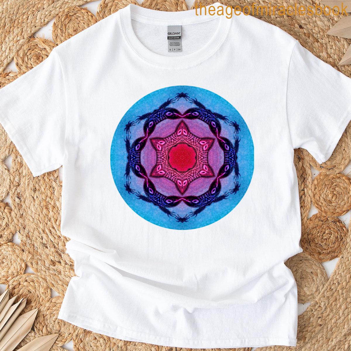 Fantasy Or Alien Whimsical Creatures Mandala Collage T-shirt