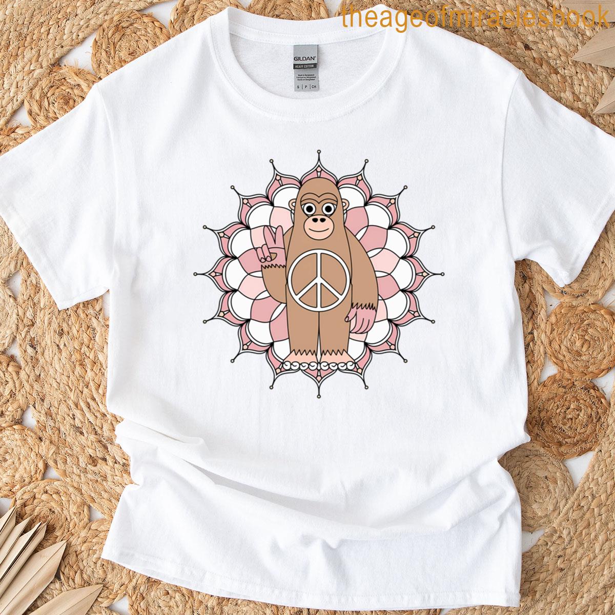 Peaceful Sasquatch Boho Mandala Vibes T-shirt