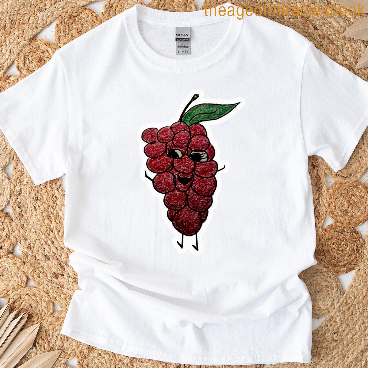 Red Grapes Cartoon Drawing T-shirt