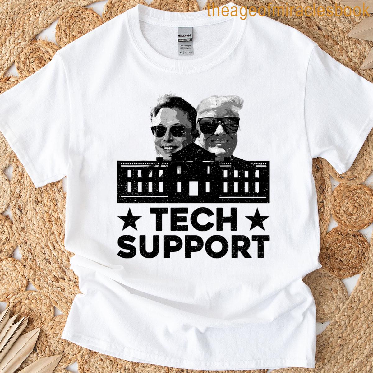 Tech Support Us Flag White House Tech Support Doge T-shirt