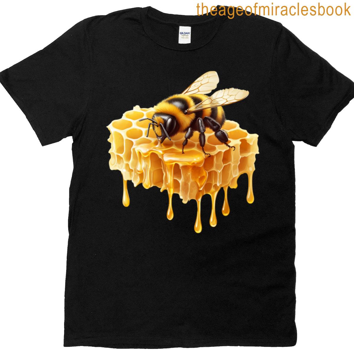 Honeycomb Dripping With Bumblebees T-shirt