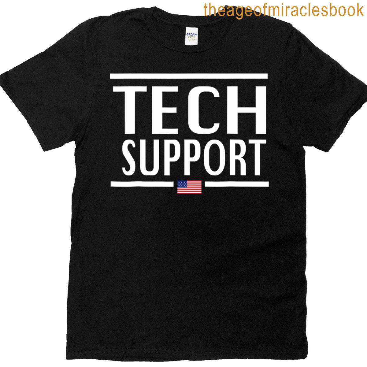 Funny Tech Support For Men American Flag T-shirt