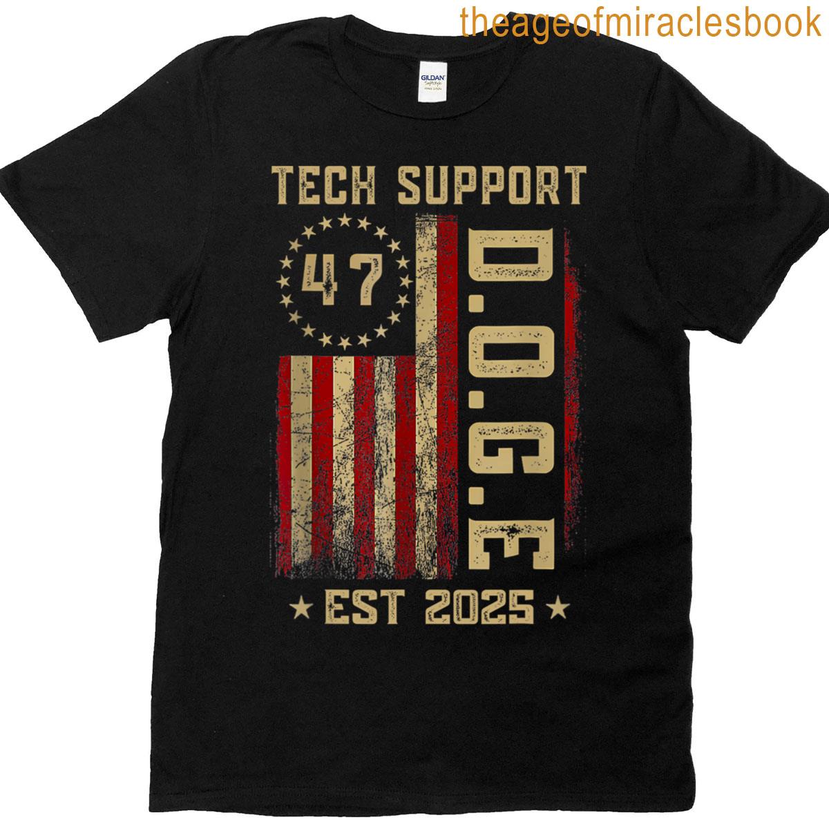Tech Support Doge Funny Usa Flag T-shirt