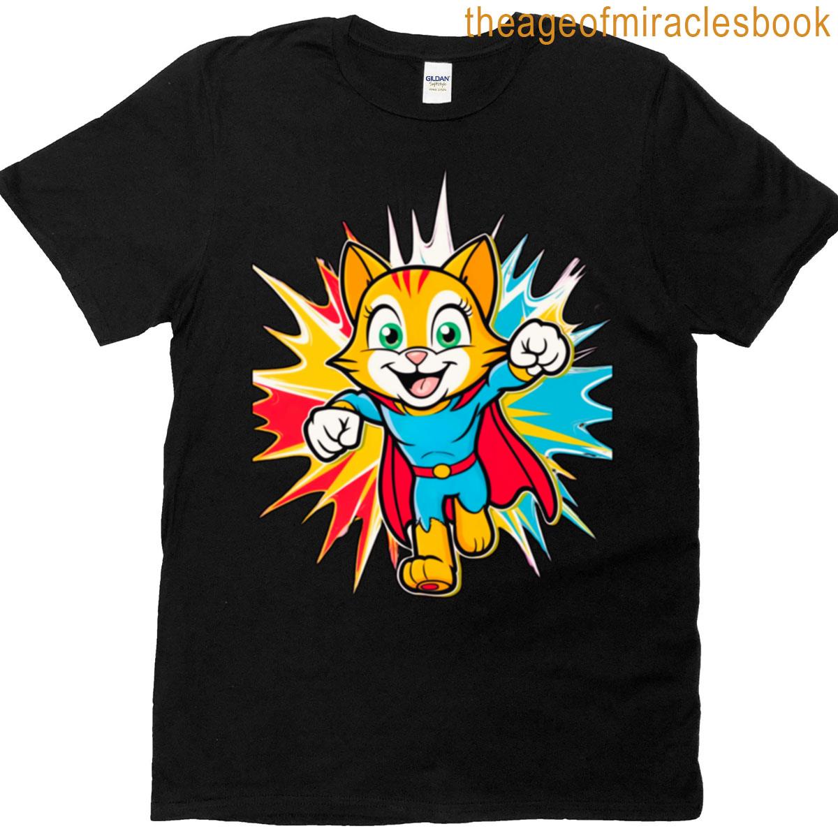 Animal Cat Superhero Design T-shirt