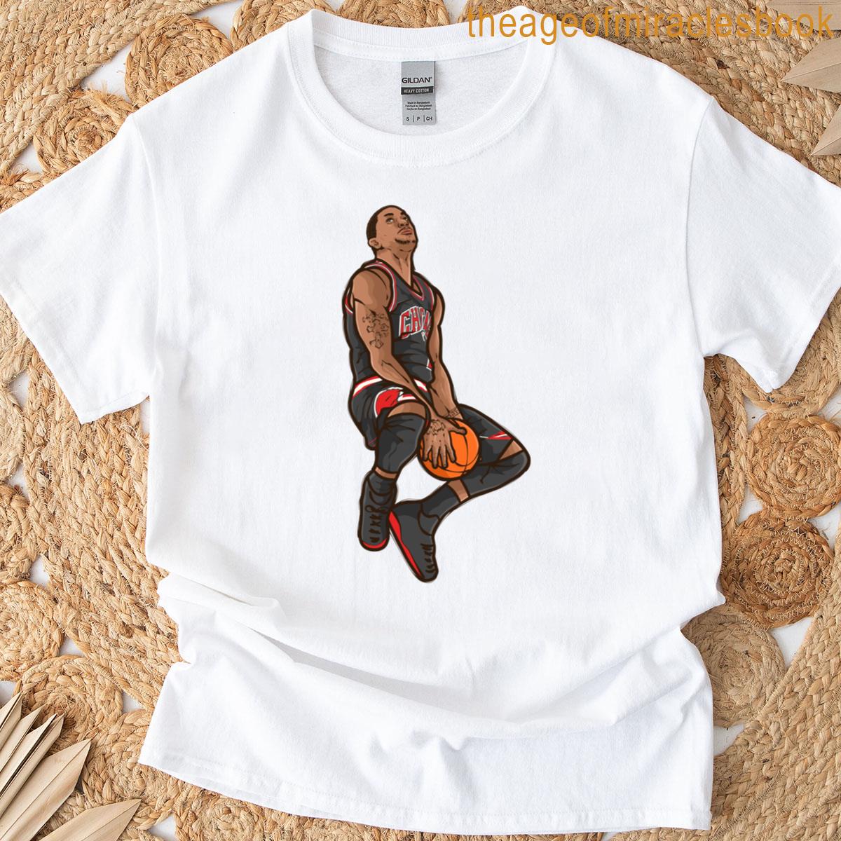 Derrick Rose Reverse Dunk Cartoon T-shirt